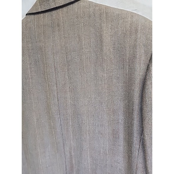 VERSINI Sport Coat Size 44R Silk Blend Blazer Shepherd's Check‎ Tan - Picture 4 of 13